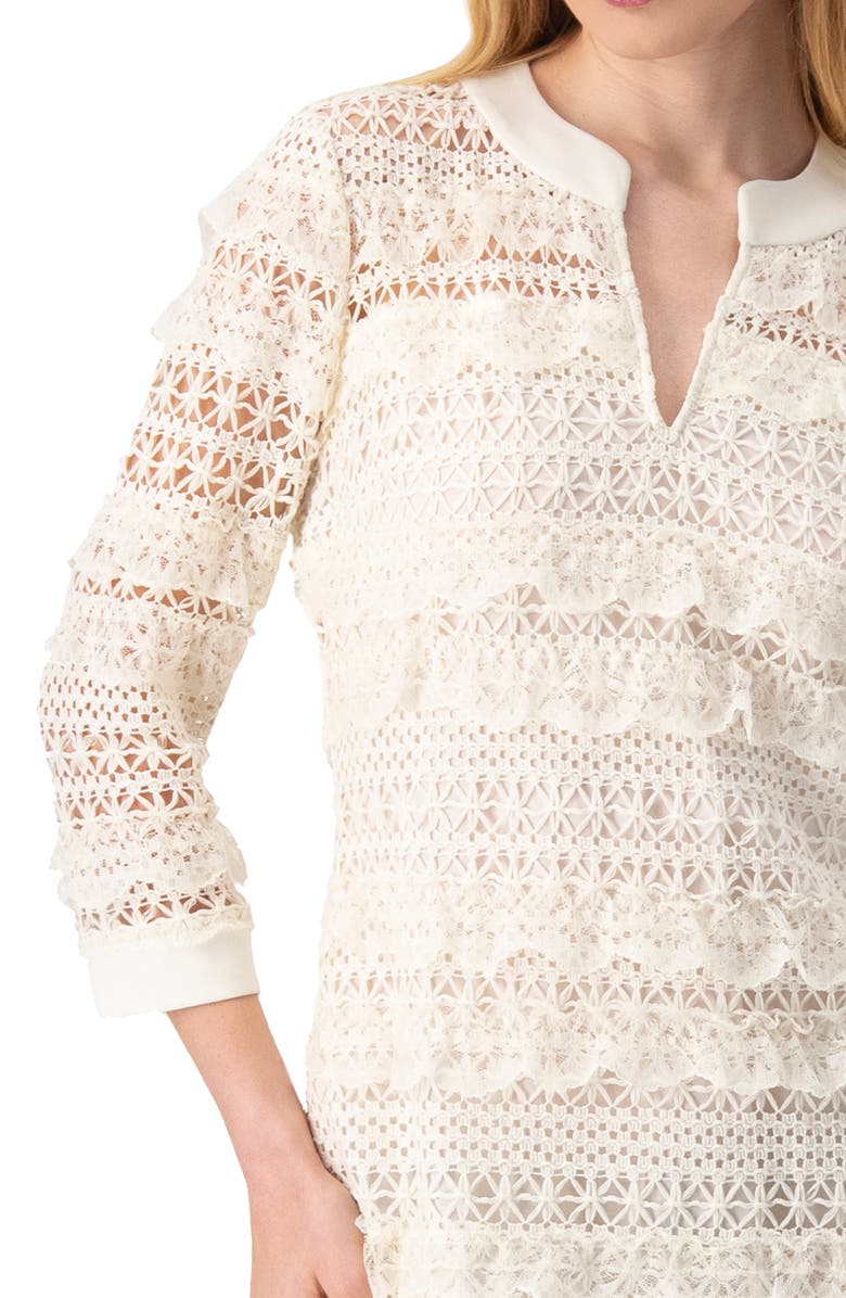 IVONNE Natural Lace Mini Dress, Alternate, color, Natural