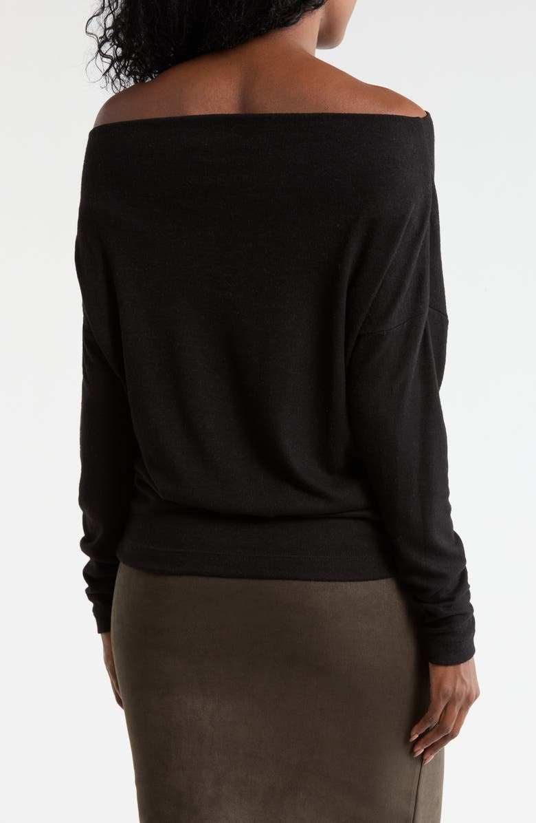 Renee C Brushed Knit Boat Neck Top, Alternate, color, Black