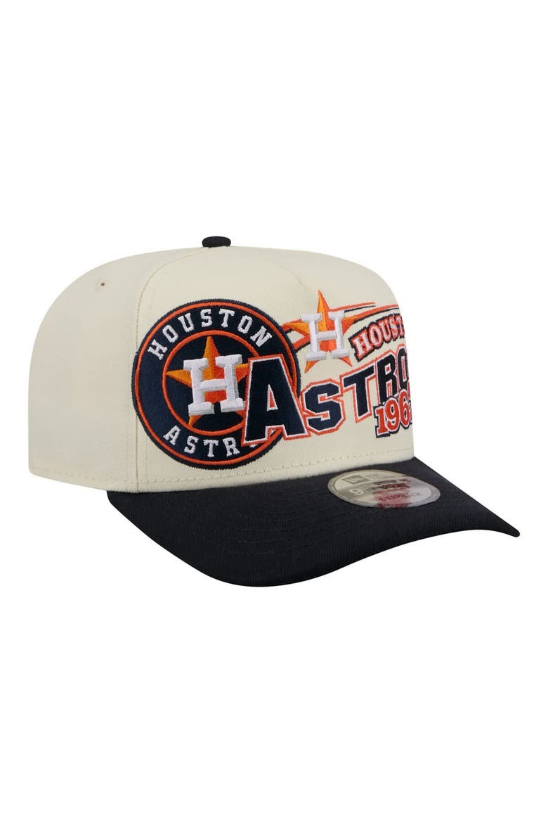 Men's New Era  Cream/Navy Houston Astros Classic A-Frame 9FIFTY Snapback Hat, Main, color, Cream