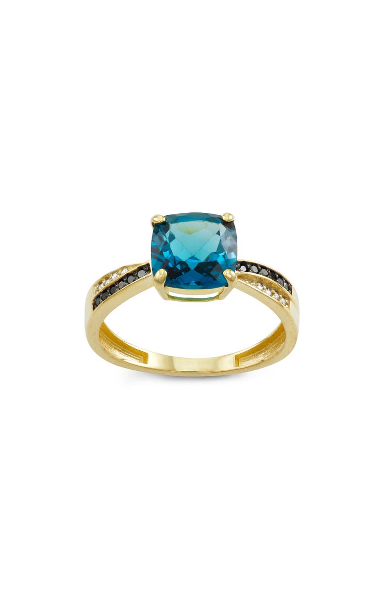 FUZION CREATIONS Diamond, Sapphire & London Blue Topaz Ring, Main, color, Yellow