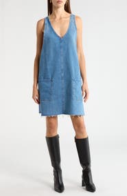 MOTHER The O Yeah Fray Hem Denim Dress