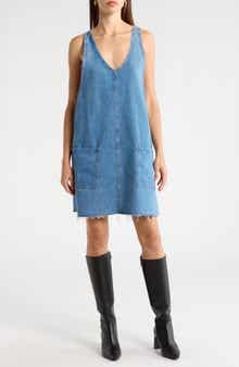 MOTHER The O Yeah Fray Hem Denim Dress