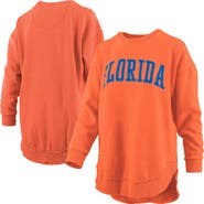 PRESSBOX Women's Pressbox Orange Florida Gators Melange Poncho Vintage Fleece Long Sleeve Pullover Sweatshirt