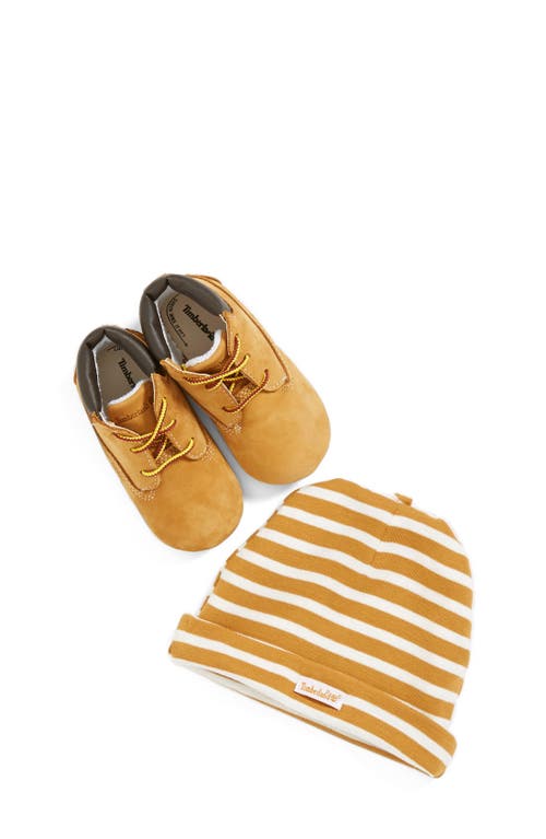 Timberland Crib Bootie With Hat In Wheat