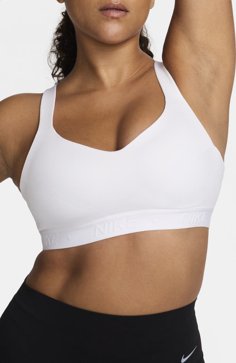 Nike Indy Dri-FIT High Support Sports Bra, Main, color, White/ Stone Mauve/ White