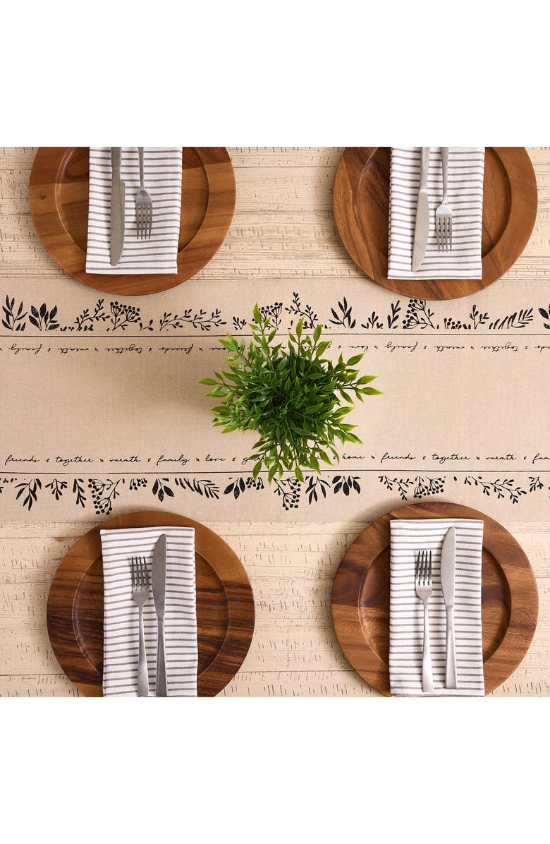 Design Imports Gather Together Embellished Table Runner, Alternate, color, Beige