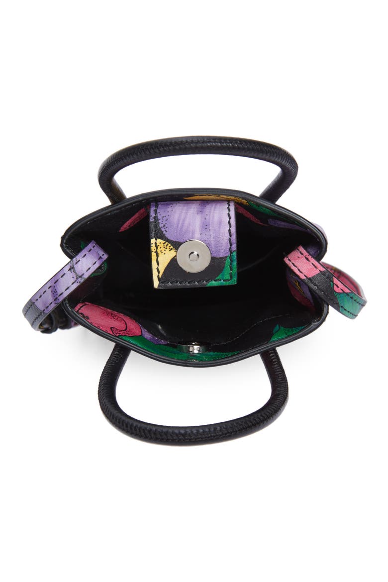 Leather Crossbody Phone Case, Alternate, color, BLACK MULTI