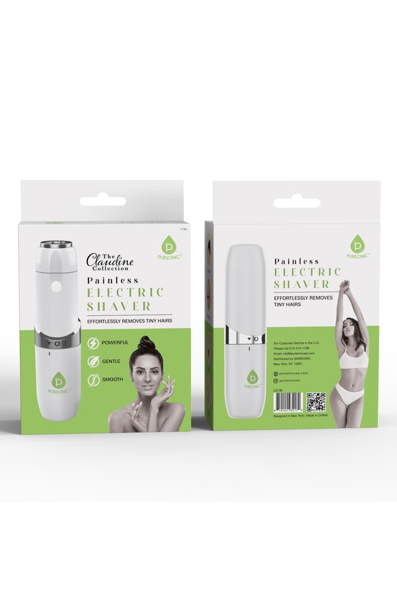 PURSONIC Painless Electric Shaver - The Claudine Collection, Alternate, color, White