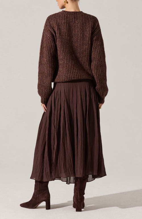 Astr The Label Archer Crewneck Sweater In Brown
