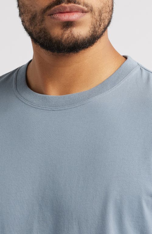 Frame Mens Smoky Blue Logo Embroidered Cotton T-shirt In Smoky Blue