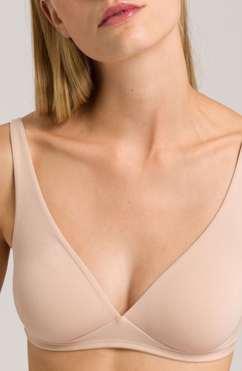 Hanro Cotton Sensation Soft Cup Bra, Alternate, color, Beige