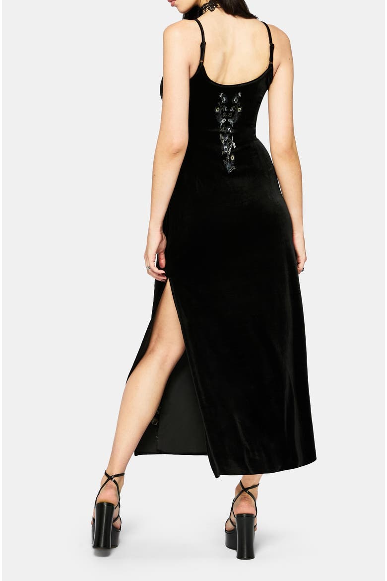 Bluesow Velour Maxi Dress, Alternate, color, Black