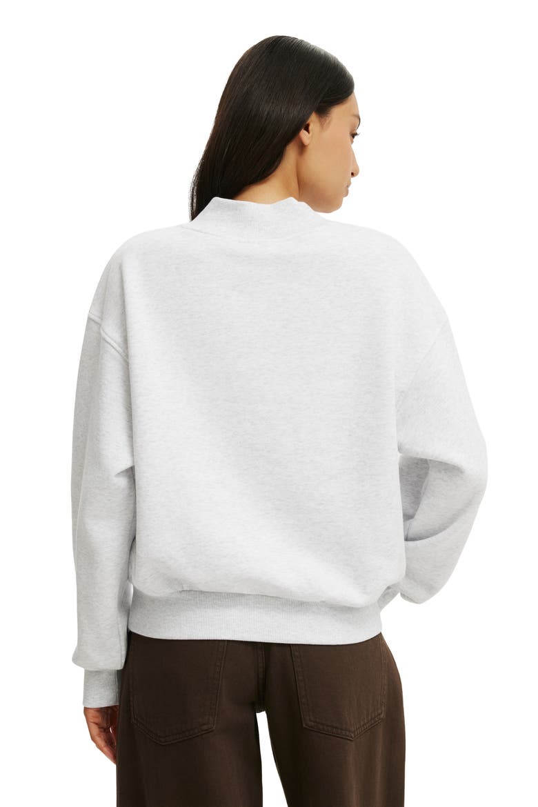 Women's License Mock Neck Sweatshirt, Alternate, color, Gilmore Girls Light Grey