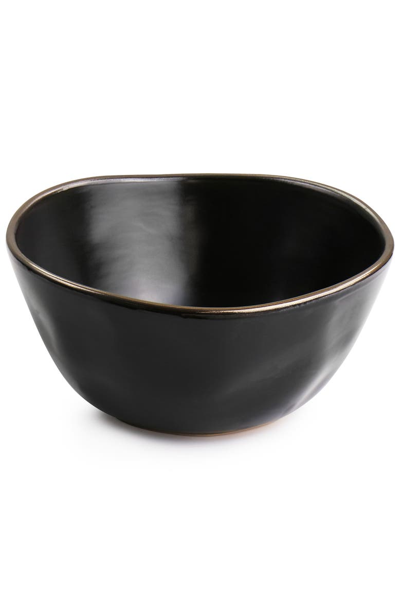 Modern 16 Piece Stoneware Dinnerware Set, Alternate, color, Black