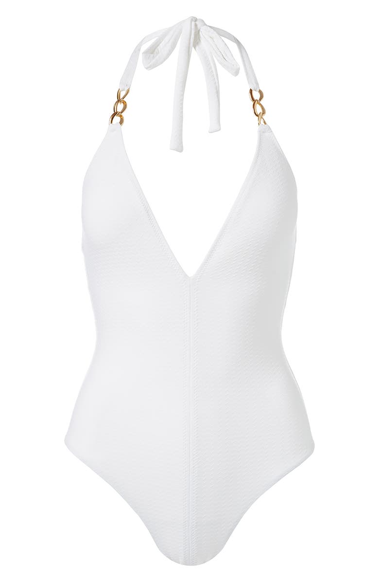 Melissa Odabash Naples Plunge Cotton One-Piece Swimsuit, Alternate, color, 