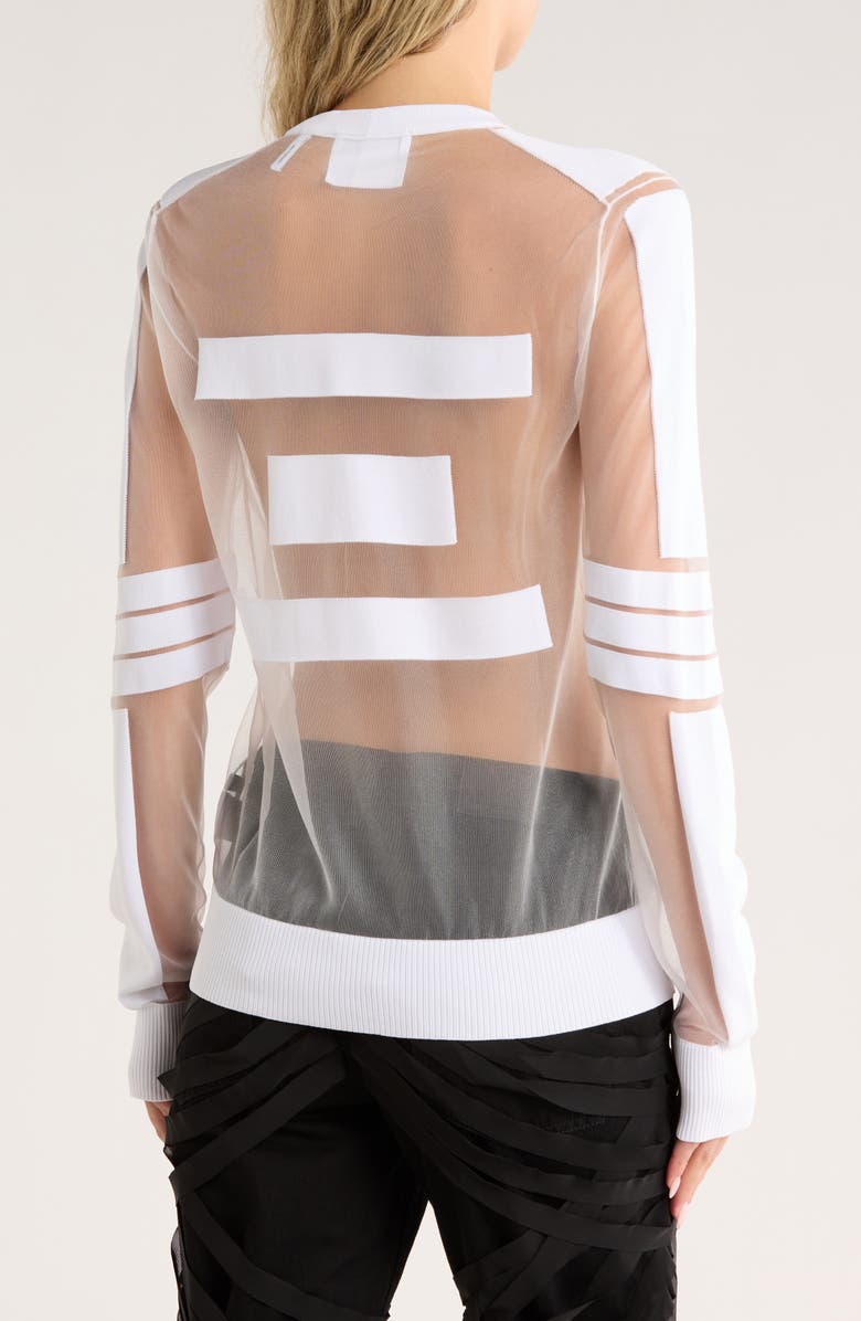 Helmut Lang Astro Sheer Mesh Sweater, Alternate, color, Optic White