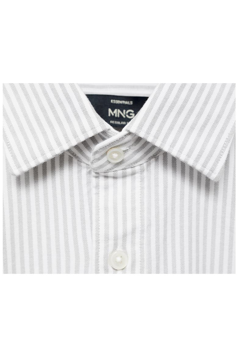 Stripe Cotton Button-Up Oxford Shirt, Alternate, color, GREY