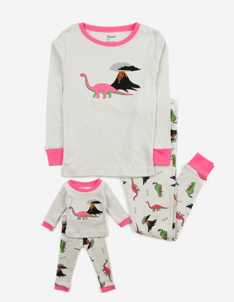 Girls 2-pc. Cotton Pajamas with Matching Doll Accessory - Unicorn & Fantasy Prints (Toddler, Little Kid & Big Kid)