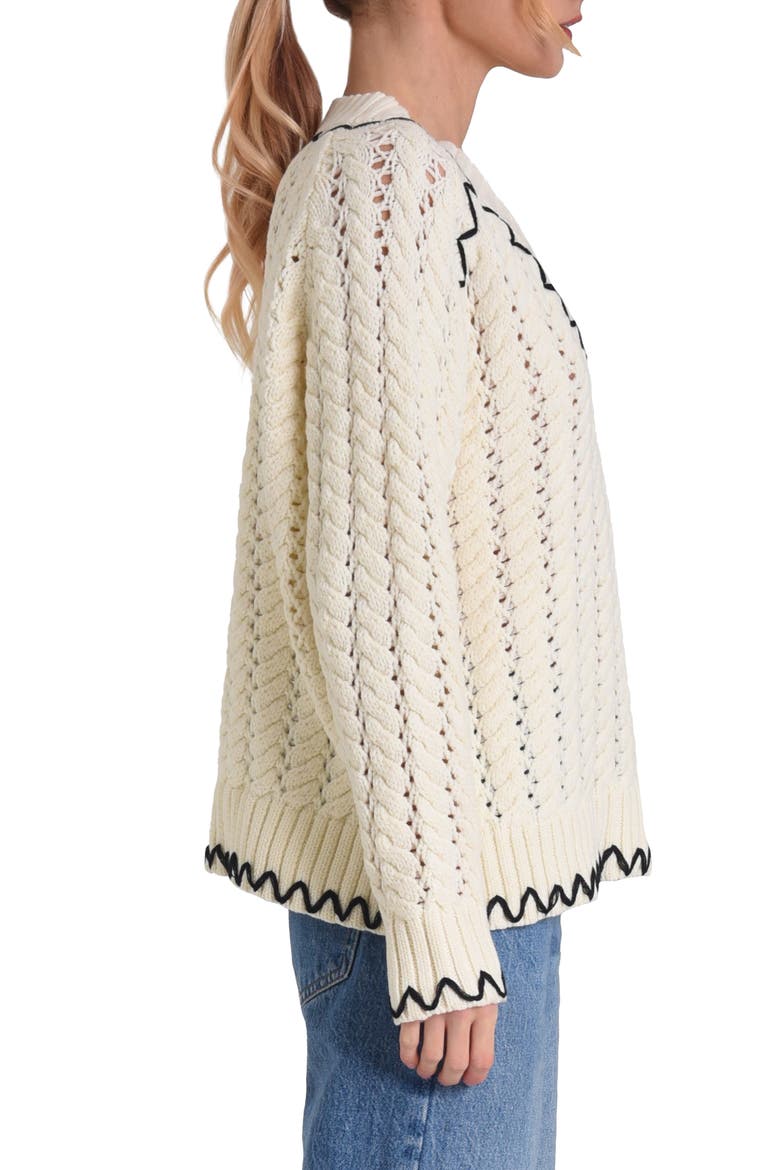 Aria Embroidered Sweater, Alternate, color, IVORY