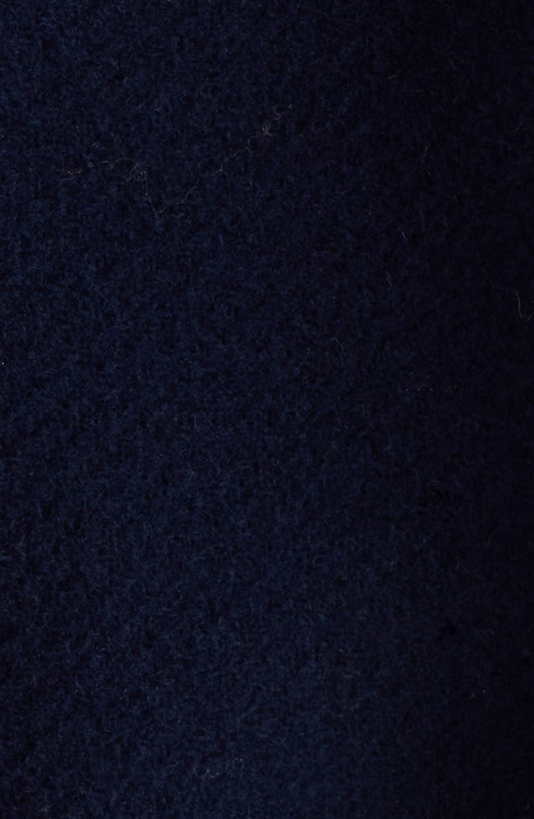 Chloé Crop Double Breasted Coat with Genuine Shearling Collar, Alternate, color, Evening Blue