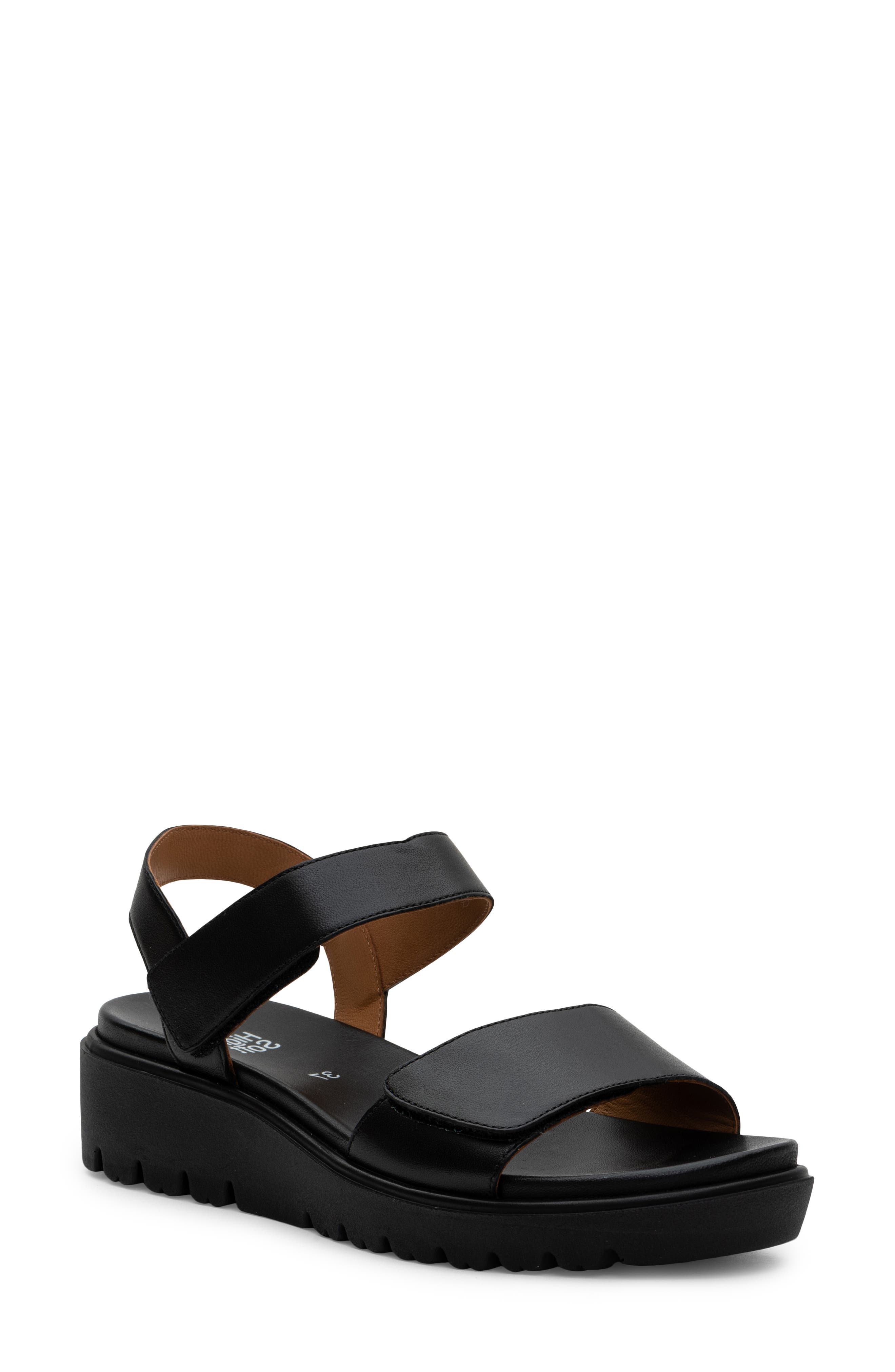 ara Bellvue II Strappy Sandal, Main, color, Black Nappa Leather
