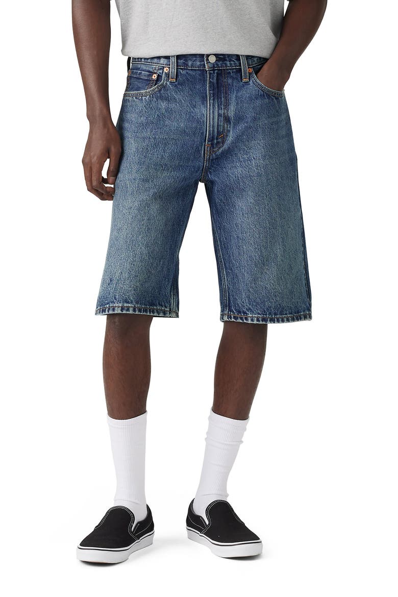 469 Loose Denim Shorts, Main, color, INDIGO HEARTBREAK SHORTS
