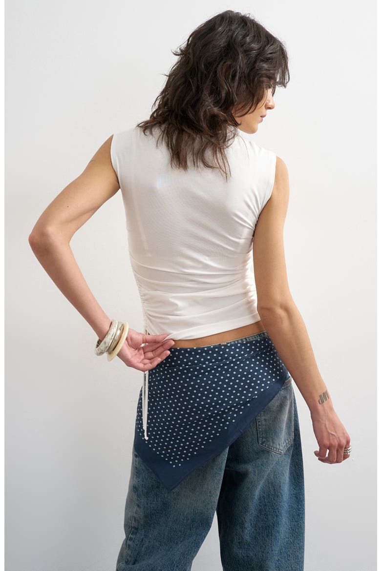 Ruched Drawcord Tank, Alternate, color, IVORY