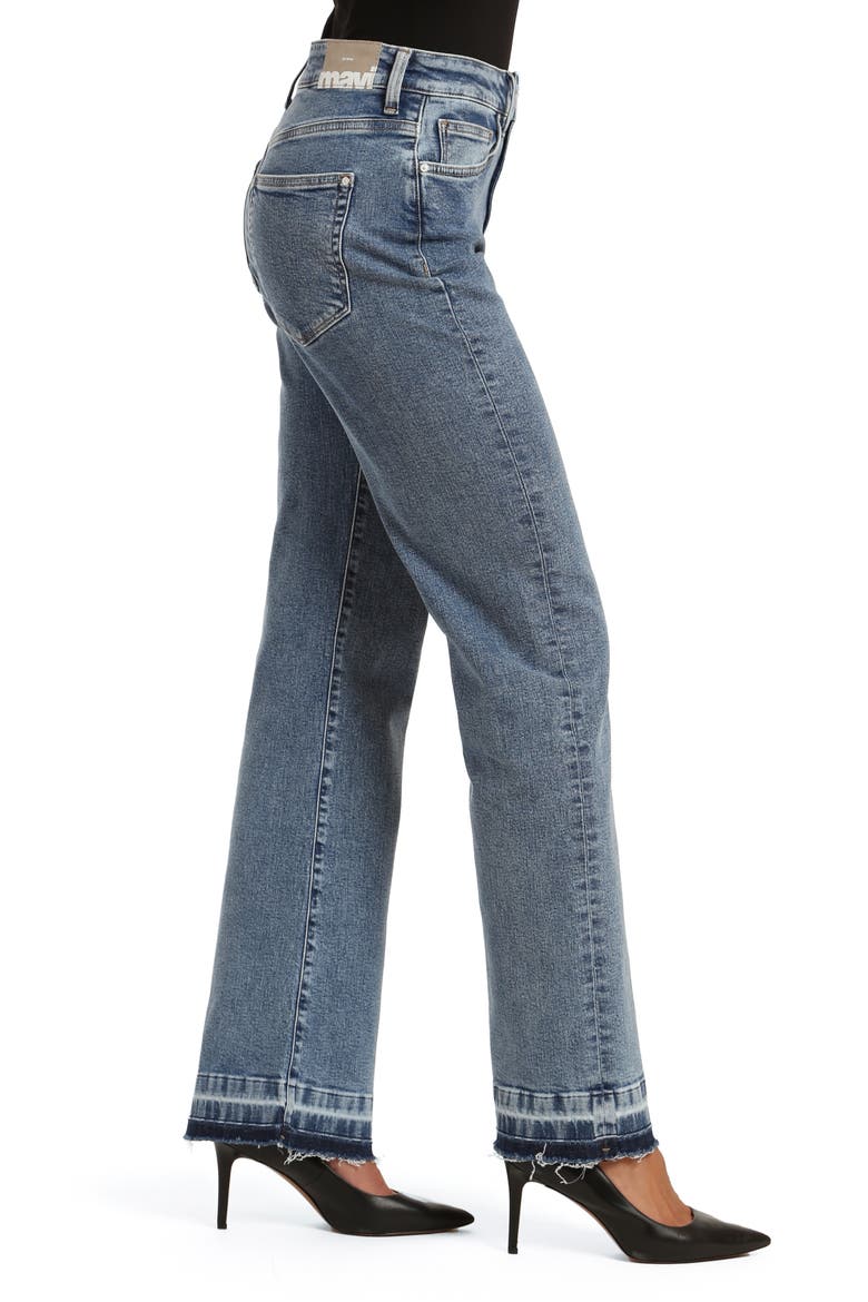 Victoria Release Hem High Waist Wide Leg Jeans, Alternate, color, LT RECYCLE BLUE