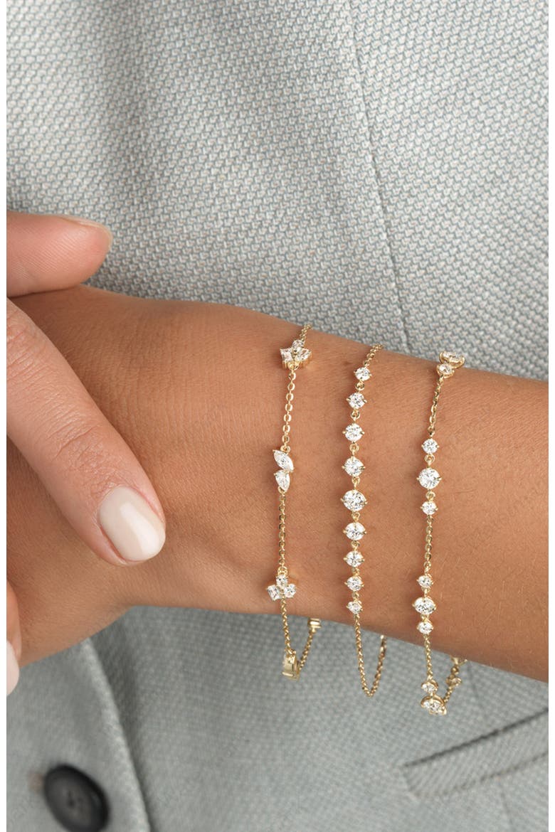 Starlight Graduated Chain Bracelet Lab Diamond in 14K Gold, Alternate, color, Yellow Gold