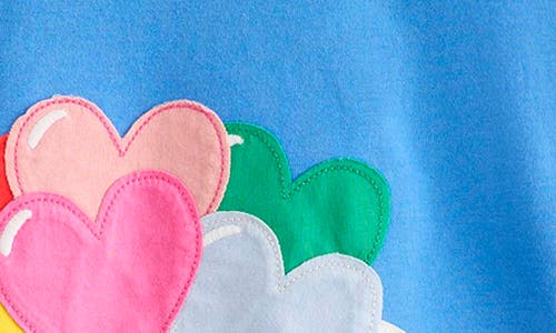 Mini Boden Appliqué Jersey Tunic Peacock Plume Blue Dog Girls Boden In Peacock Plume Blue Dog
