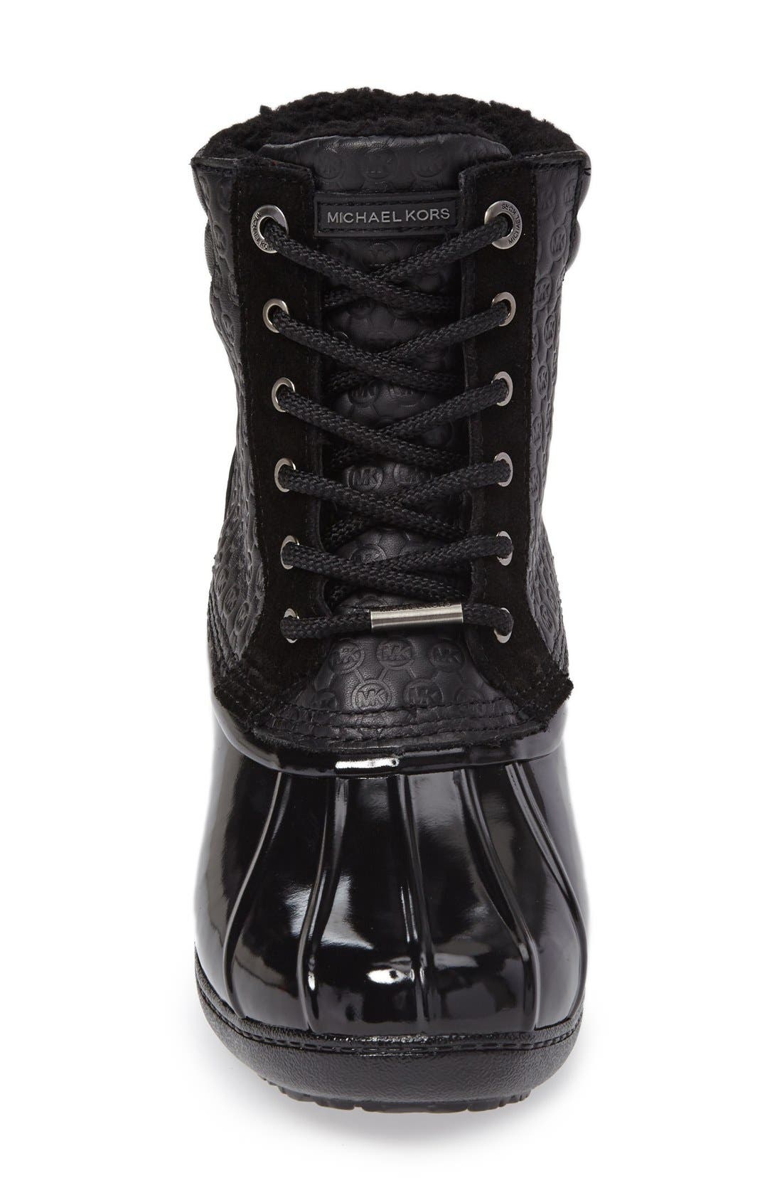 MICHAEL Michael Kors Easton Lace-Up Faux Shearling Lined Duck Boot, Alternate, color, 