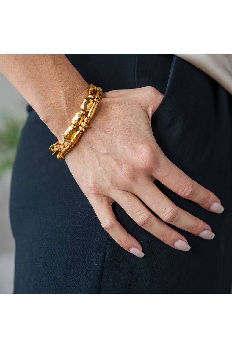 Organic Bead Bracelet, Alternate, color, Gold