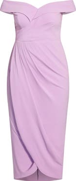 City Chic Ripple Love Off the Shoulder Maxi Dress