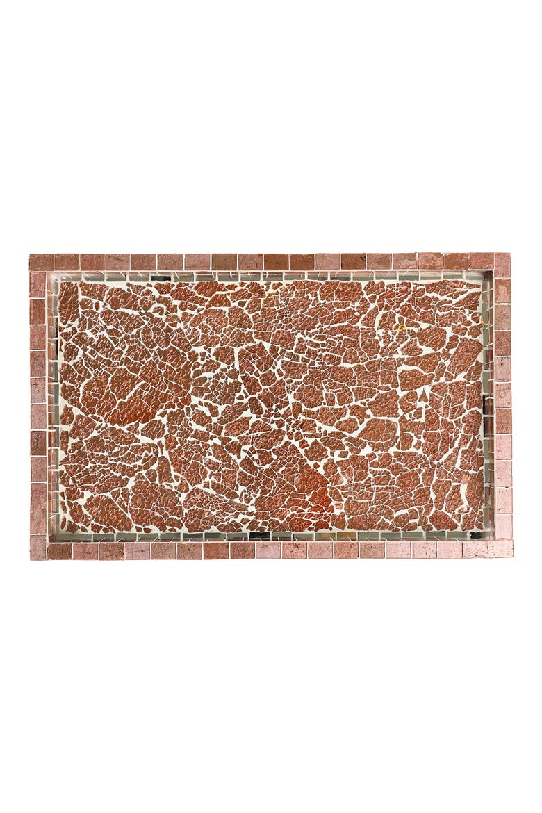 Rectangular Mosaic Decorative Tray, Main, color, PINK