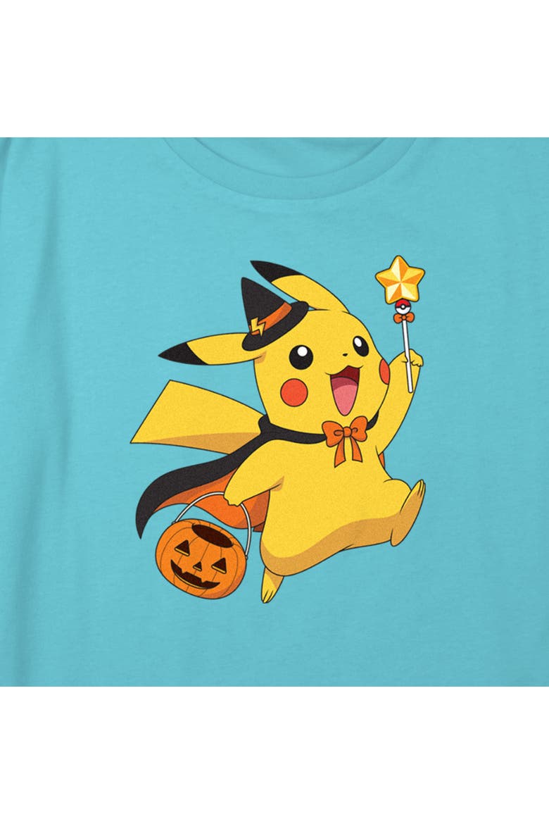 Girl's Pokemon Halloween Pikachu Wizard  Graphic T-Shirt, Alternate, color, Blue