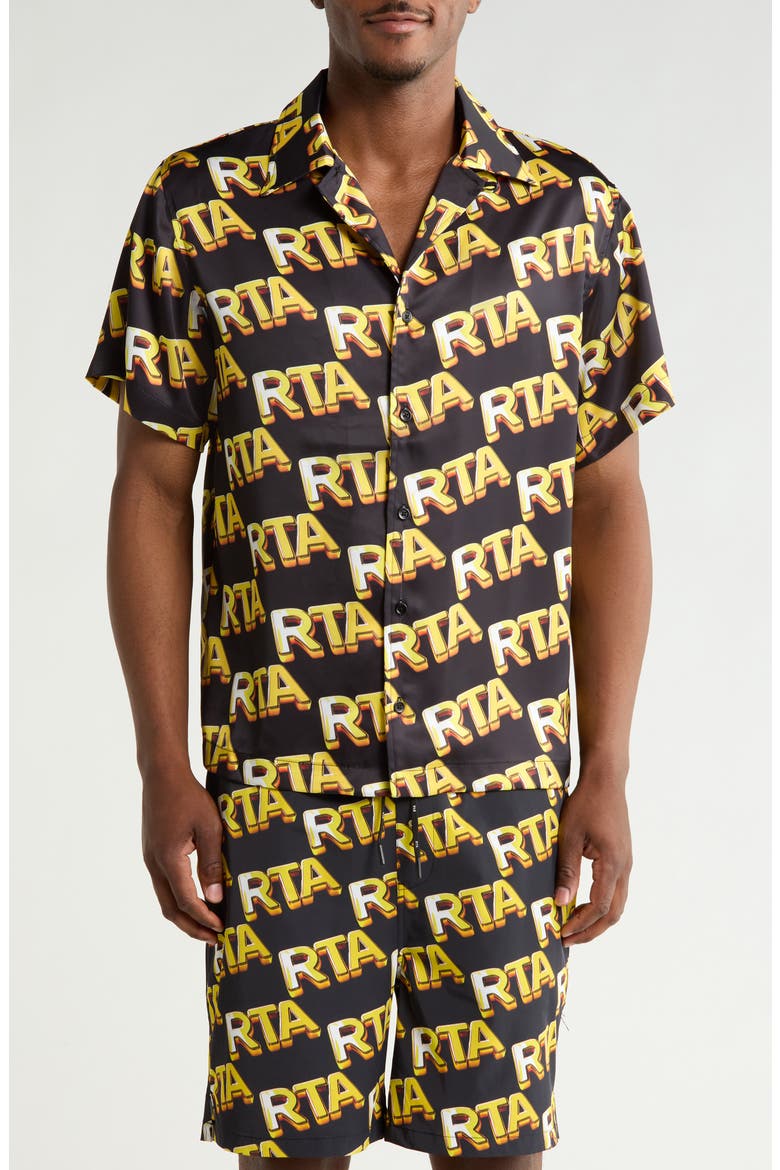 Nathan Button-Up Shirt, Main, color, BLACK RTA BULLION