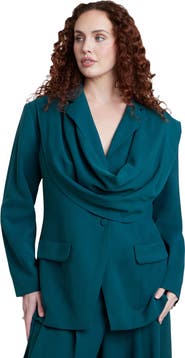 ELOQUII Draped Scarf Blazer