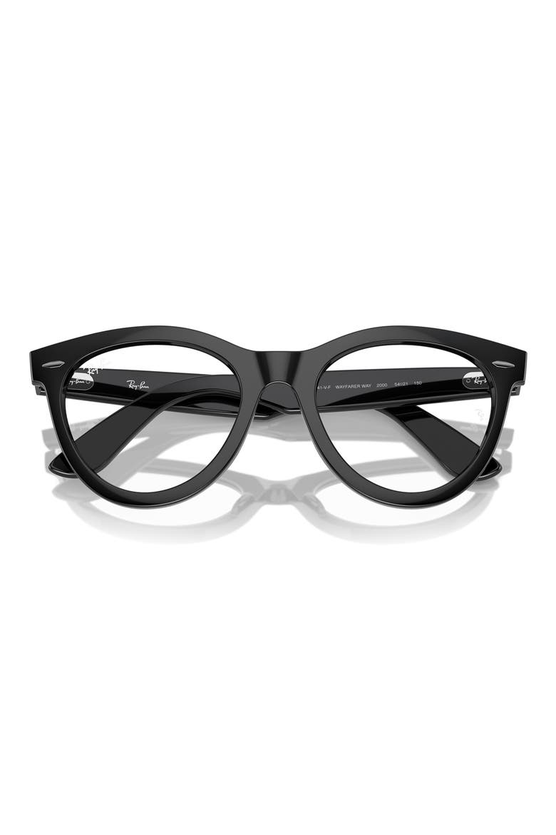 51mm Oval Optical Glasses, Alternate, color, BLACK