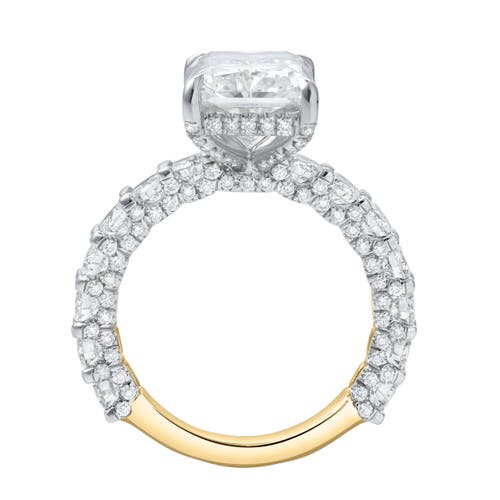 Luvmyjewelry Maelis 14k Gold Radiant Lab Grown Diamond Hidden Halo Engagement Ring In Metallic