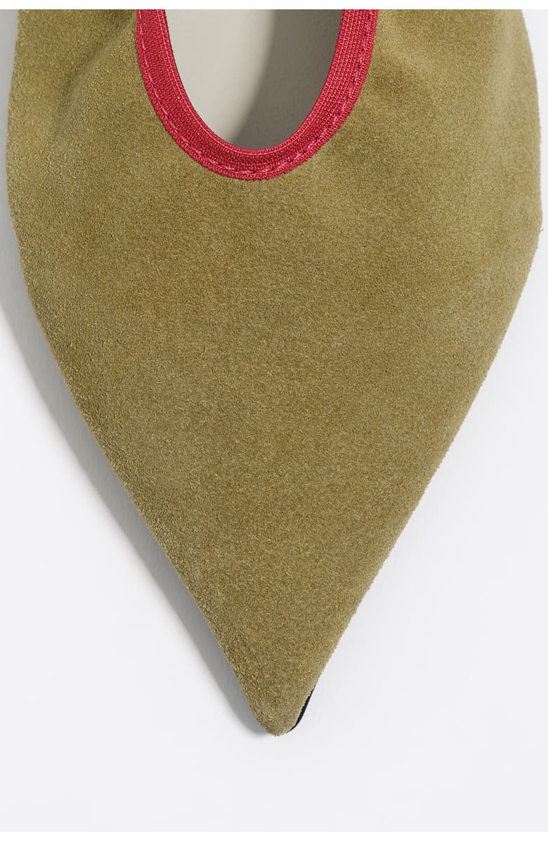 Bimba y Lola Leather Slingback Ballerina, Alternate, color, Khaki