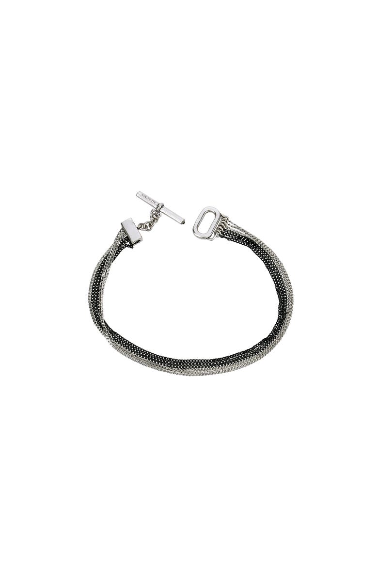 Layered Flex Chain Toggle Bracelet, Main, color, HEMATITE/ WARM SILVER