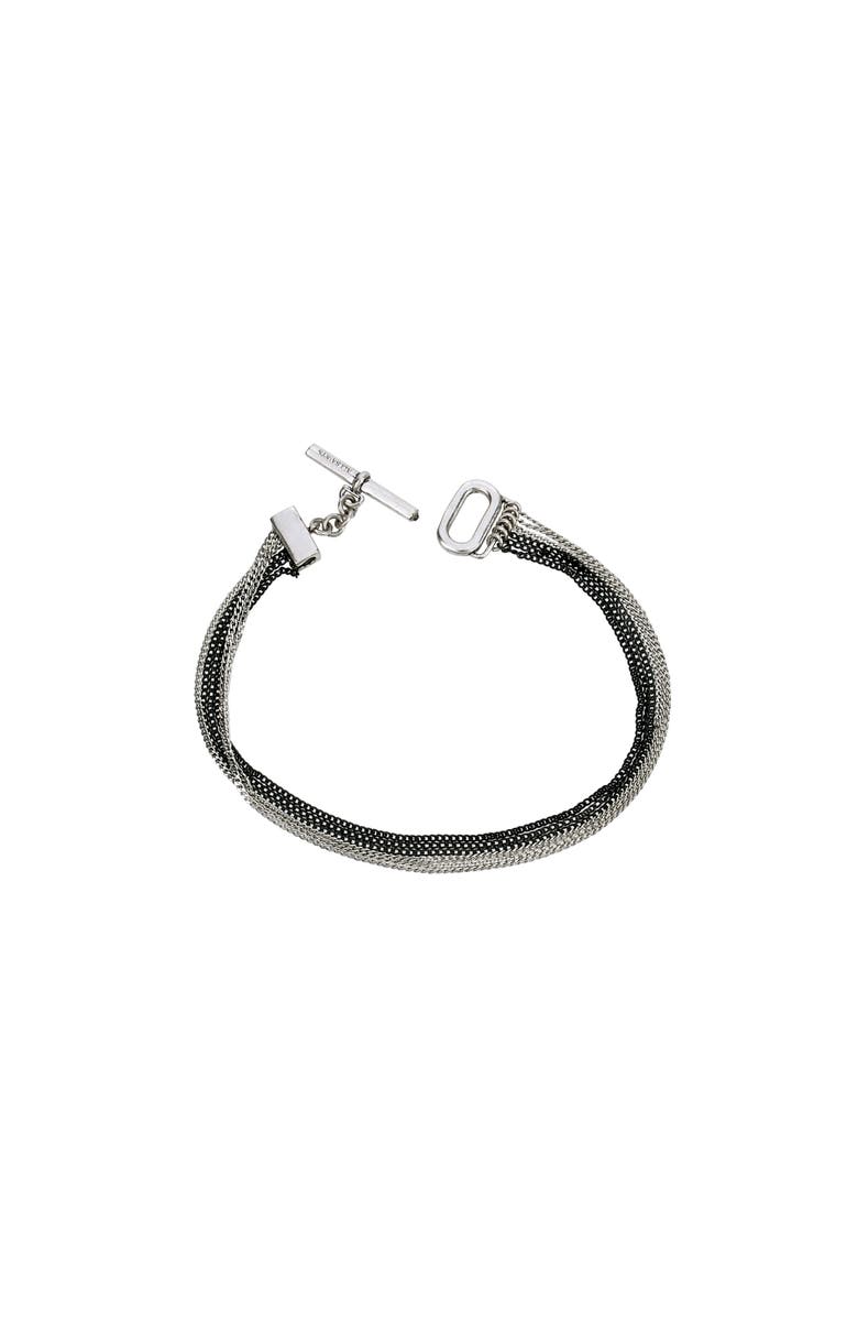 AllSaints Layered Flex Chain Toggle Bracelet, Main, color,