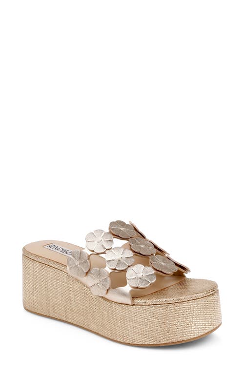 Badgley Mischka Collection Wendall Platform Wedge Slide Sandal In Gold