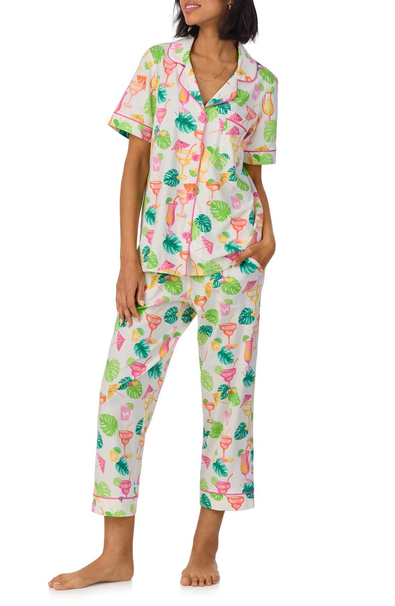 BedHead Pajamas Print Crop Stretch Jersey Pajamas, Alternate, color, 