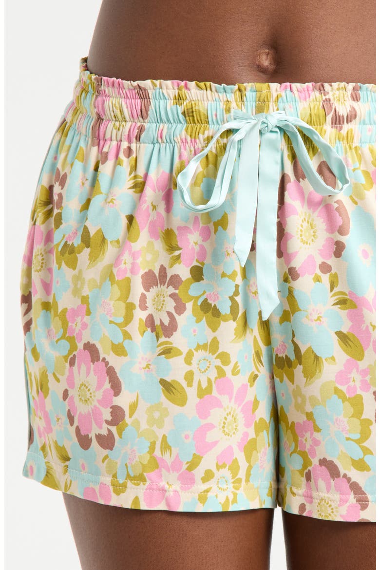 Stretch Modal Short Pajamas, Alternate, color, PAINTED BLOOMS