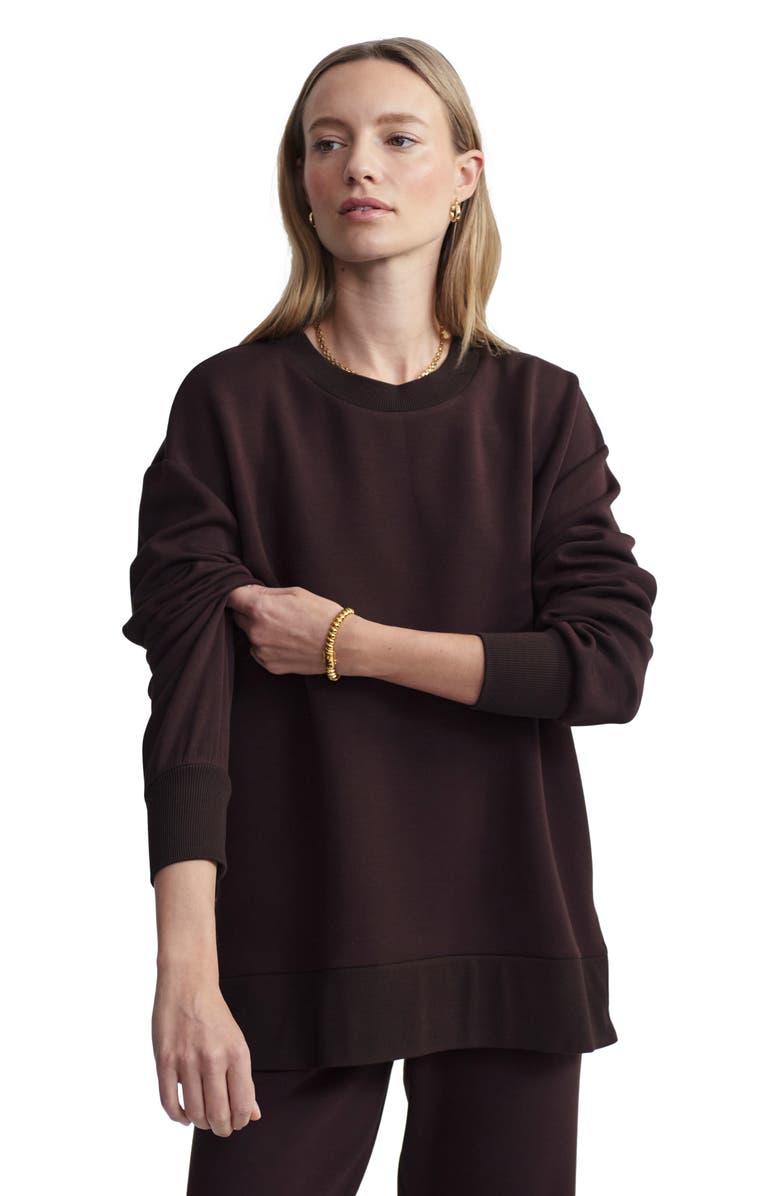 Varley Gabriella Oversize Sweatshirt, Alternate, color, Coffee Bean
