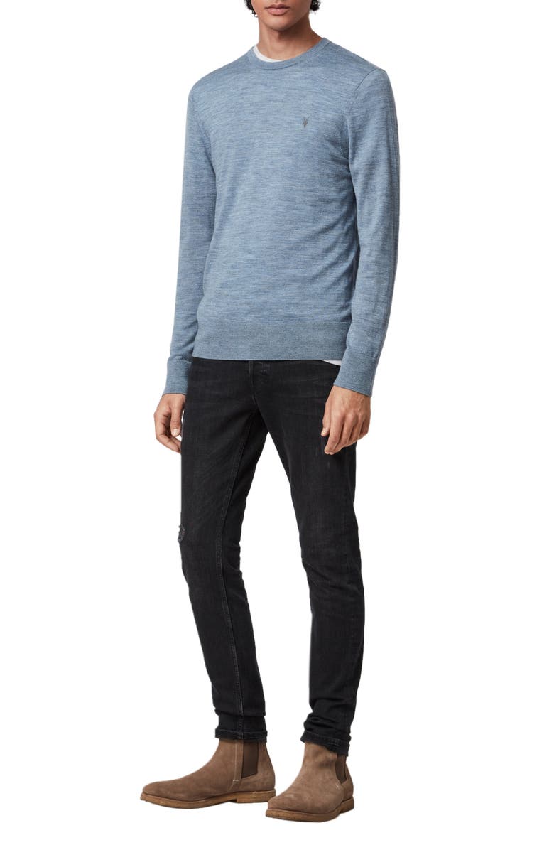 AllSaints Mode Slim Fit Wool Sweater, Alternate, color, Dusty Blue