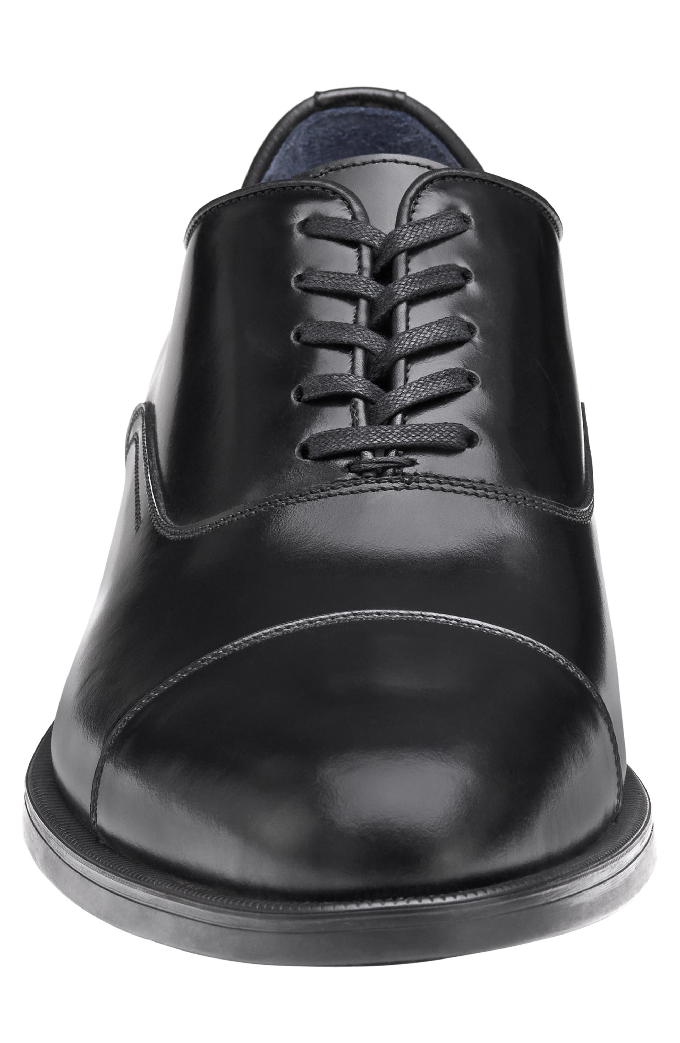 Johnston & Murphy Flynch Cap Toe Oxford, Alternate, color, Black Italian Calfskin