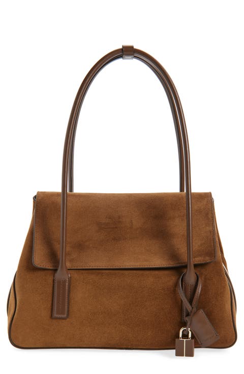 Medium Eclipse Suede Shoulder Bag