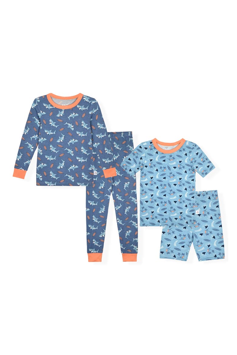 Kids' Assorted 2-Pack Print Fitted Two-Piece Pajamas, Main, color, BLUE/ CORAL